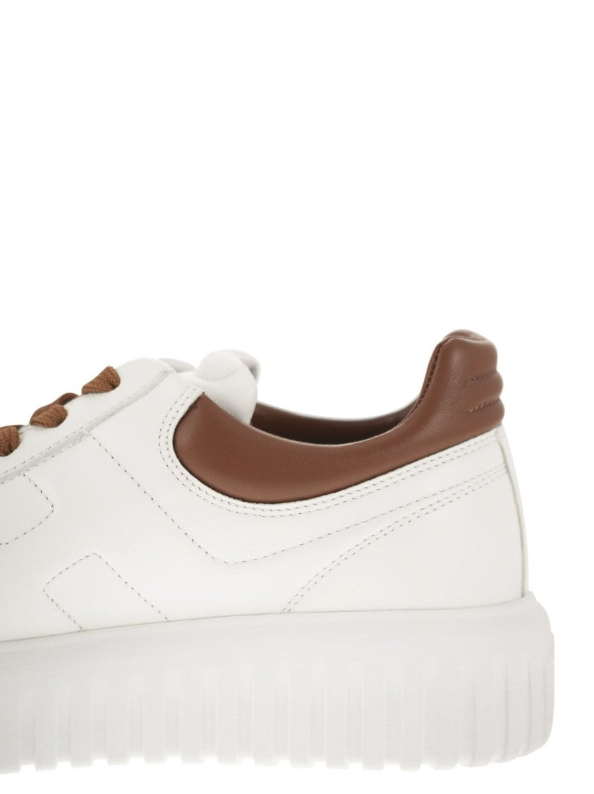 Hogan Sporty Nappa Leather Sneakers With Distinctive H Detail