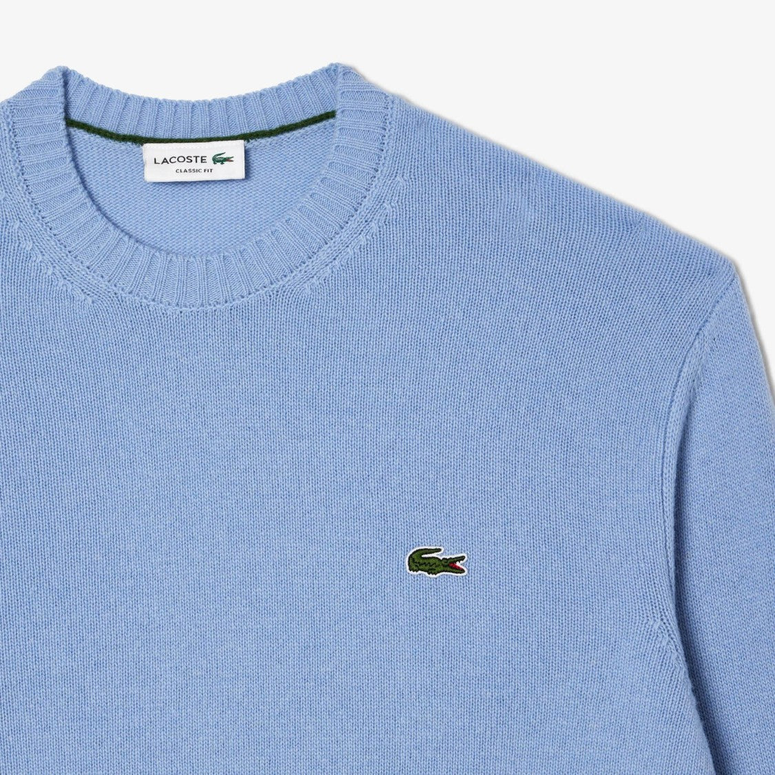 Lacoste Classic Roll-Neck Sweater In Blue Wool