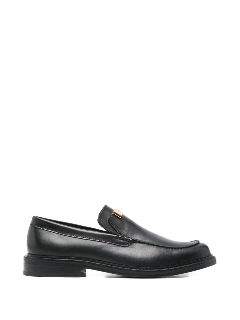 Moschino Black Silk And Nylon Pointed Flats