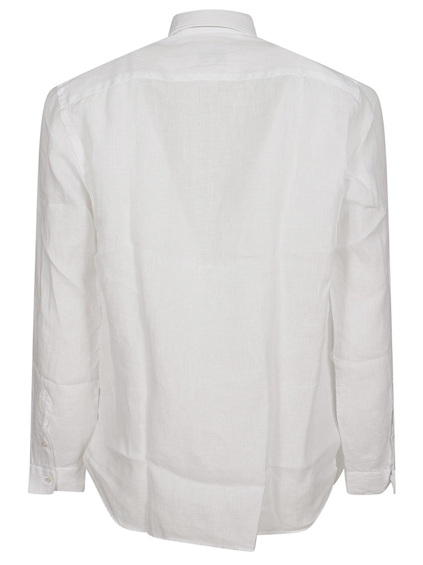 Xacus Linen Long-Sleeve Shirt With Traditional Collar And Buttoned Cuffs