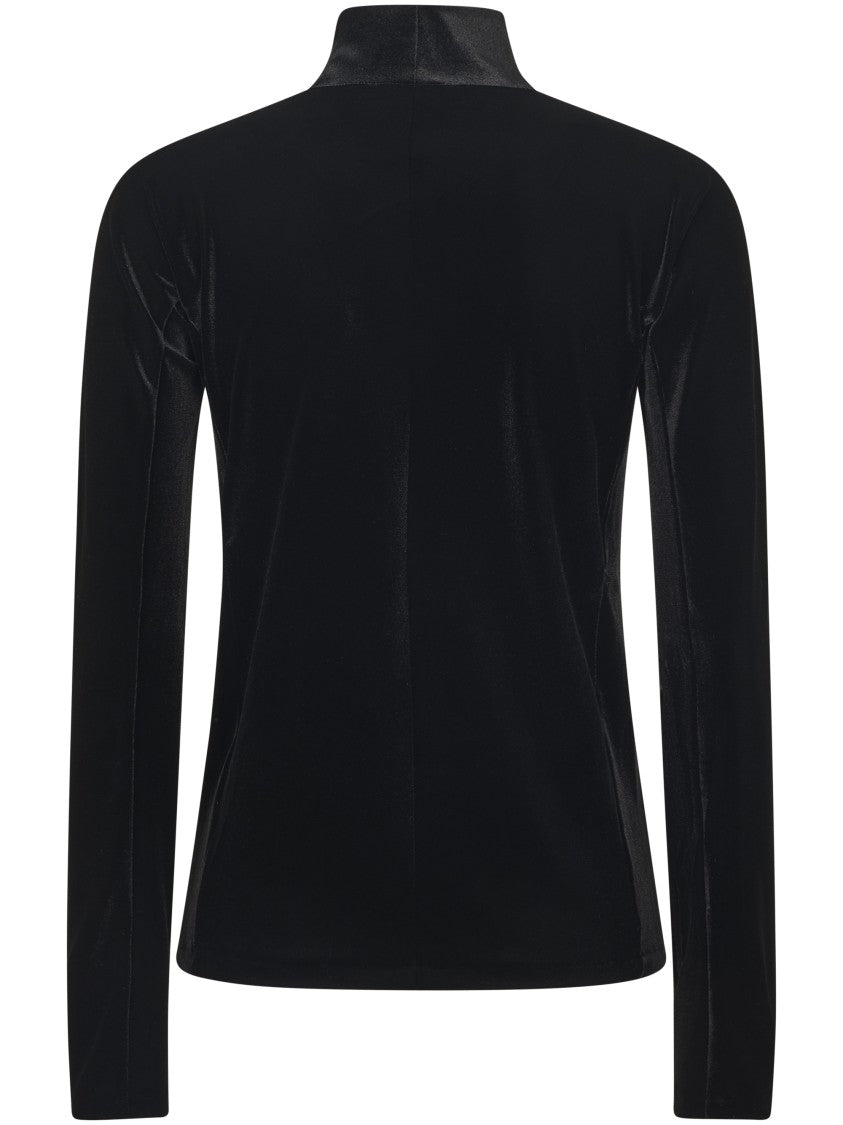 Forte Forte Stretch Velvet Turtleneck Top With High Neckline