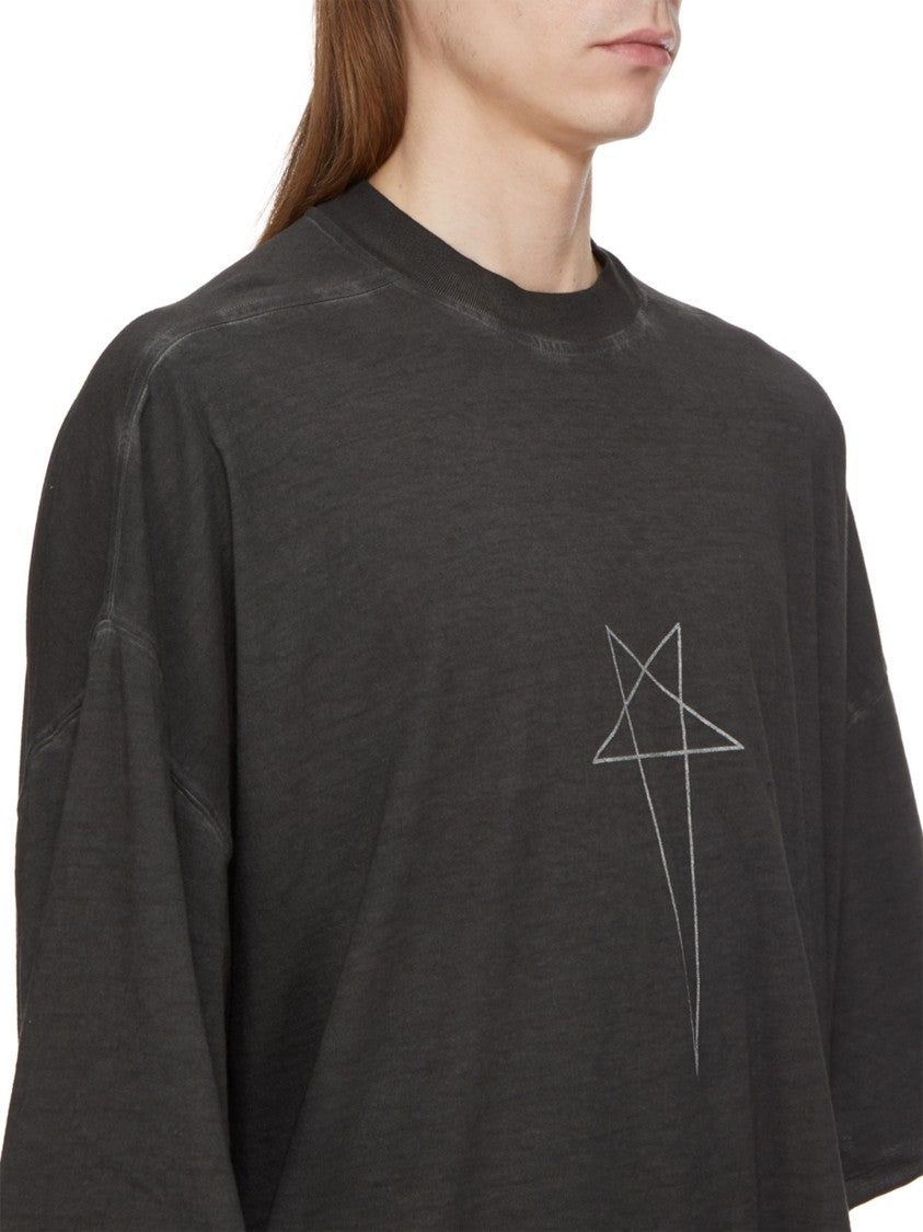 Drkshdw By Rick Owens Oversized T-Shirt With Geometric Star-Like Graphic