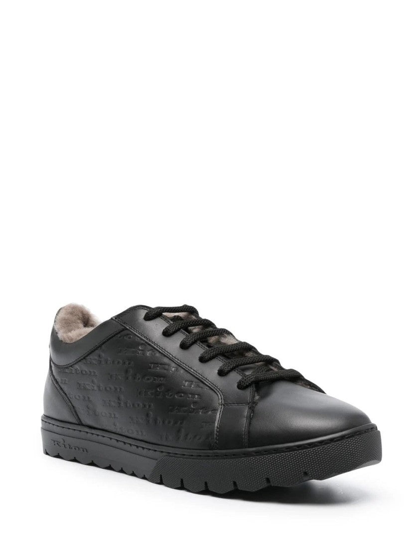 Kiton Lace-Up Formal Shoes With Embossed Detailing And Textured Sole