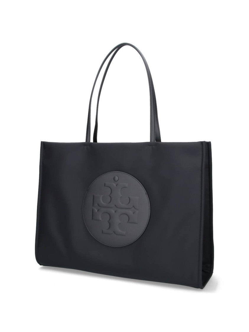 Tory Burch Black Ella Large Recycled Nylon Tote
