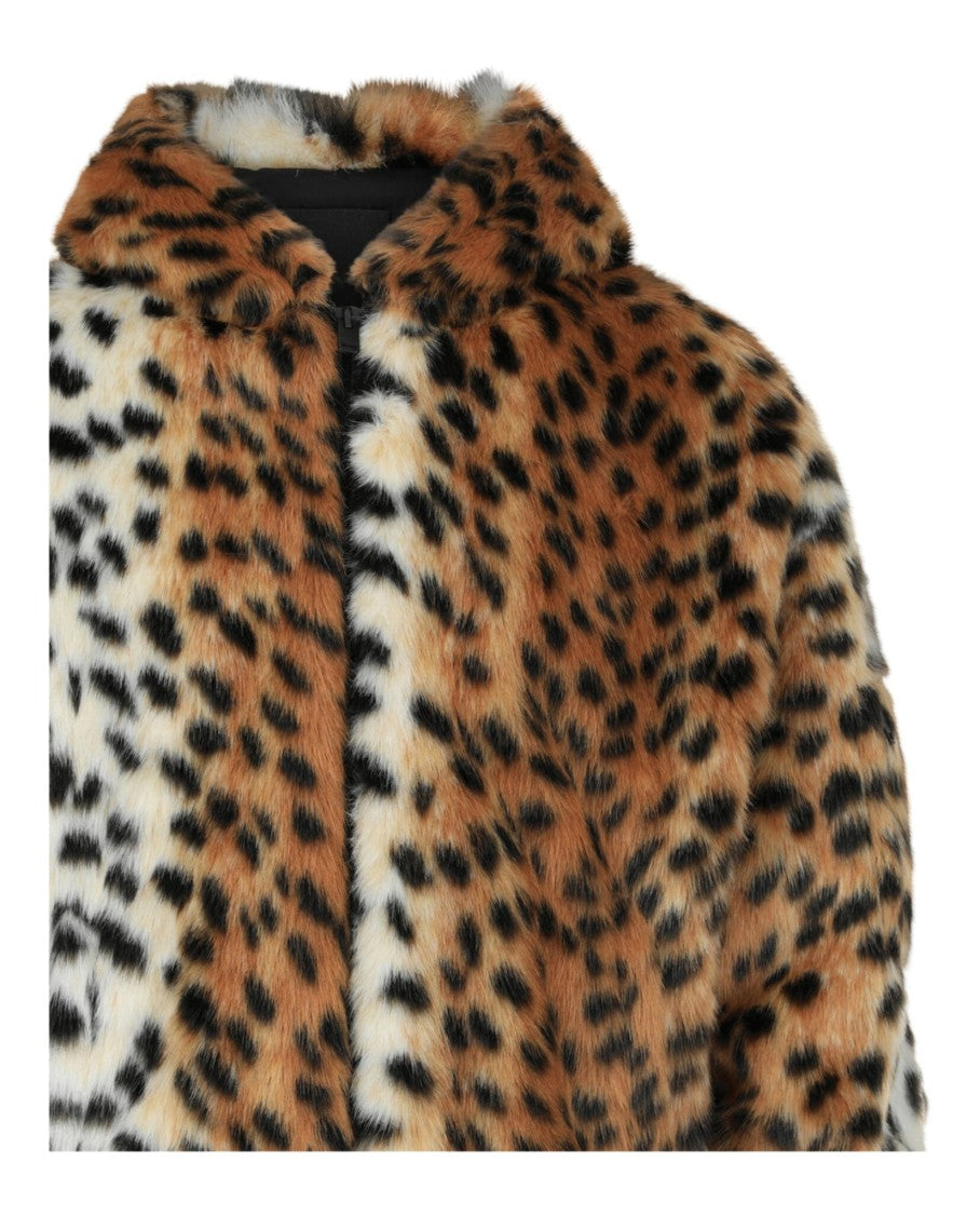 Givenchy Cropped Hooded Bomber Jacket In Faux Fur