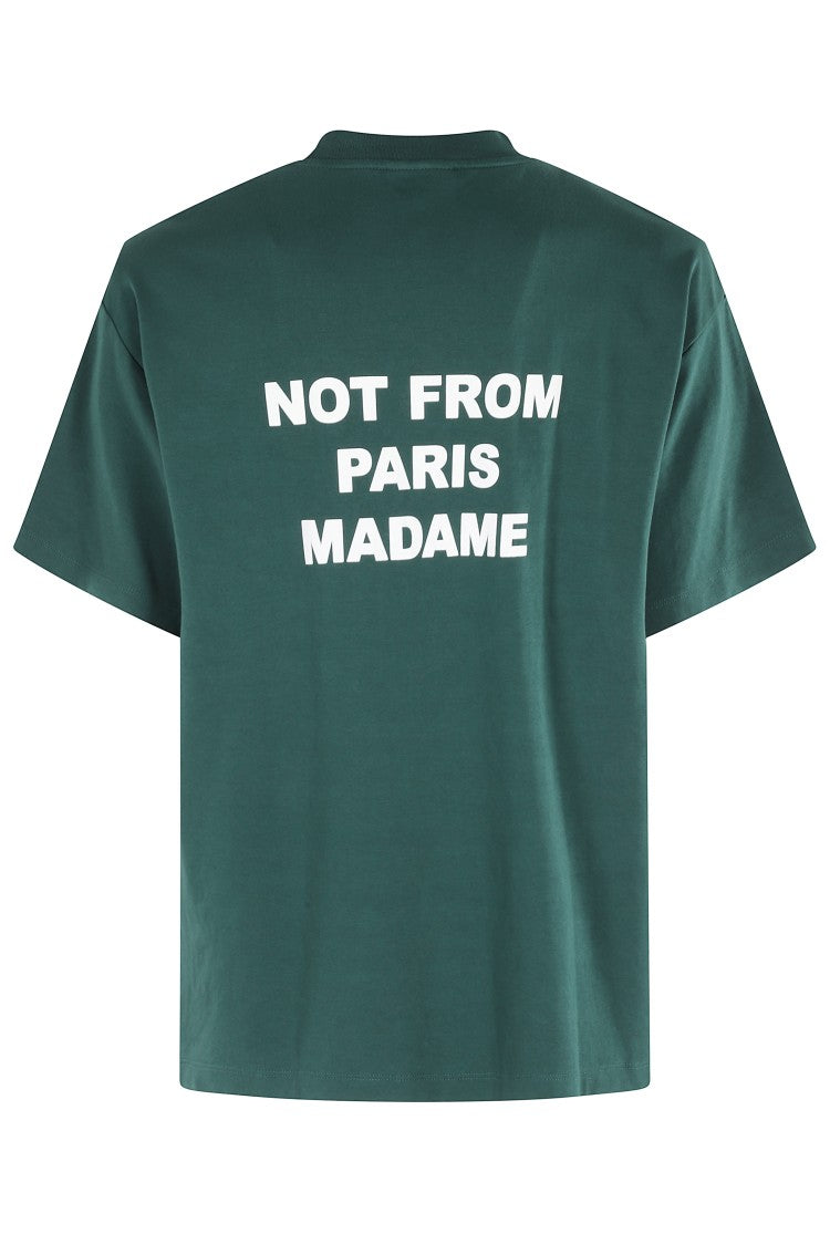 Drôle De Monsieur Dark Green Slogan T-Shirt