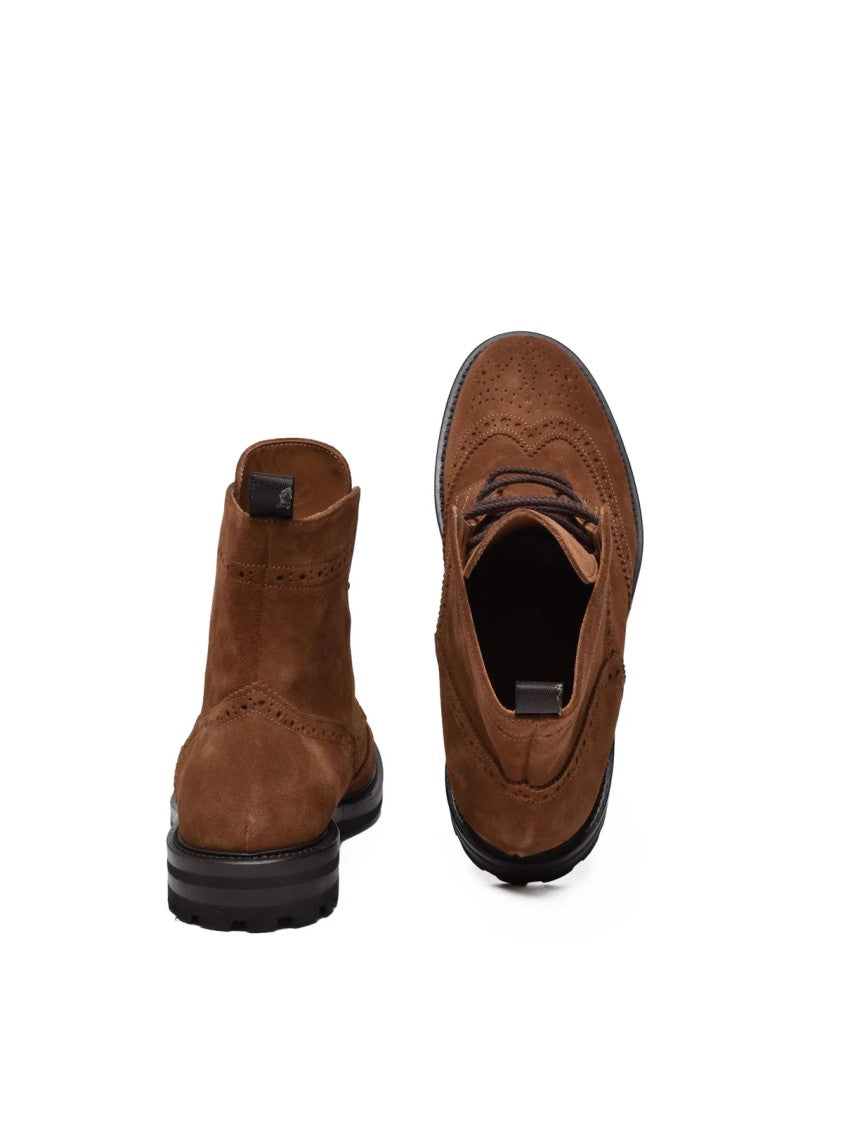 Cerbero Brown Suede Brogue Boots