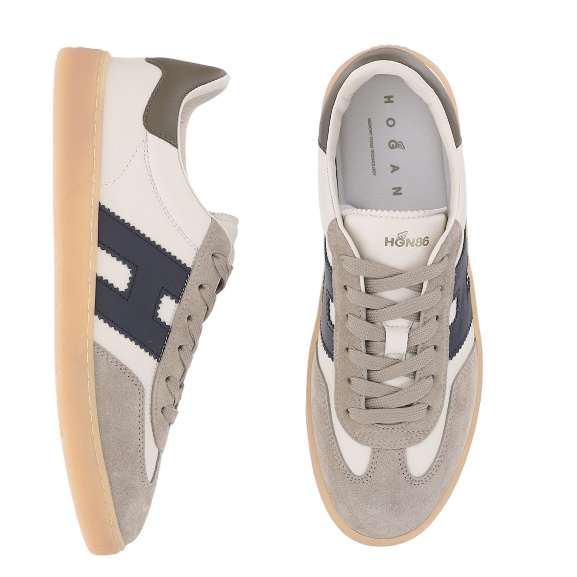 Hogan Low-Top Leather Sneakers With Suede Inserts And Memory Foam Insole