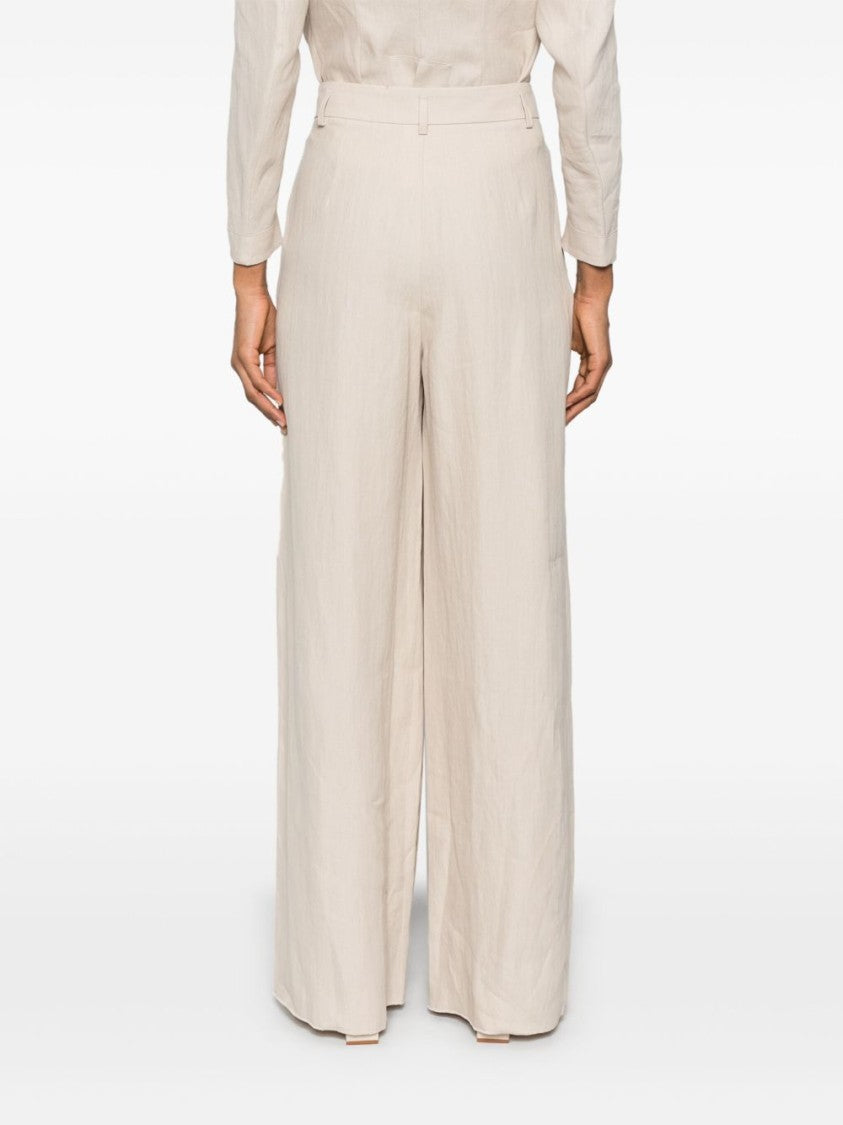 Giorgio Armani Relaxed Wide-Leg Trousers With Pleat Detailing