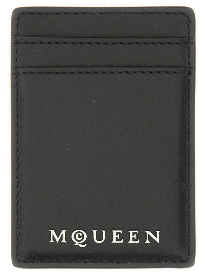 Alexander Mcqueen Magnetic Card Holder With Logo