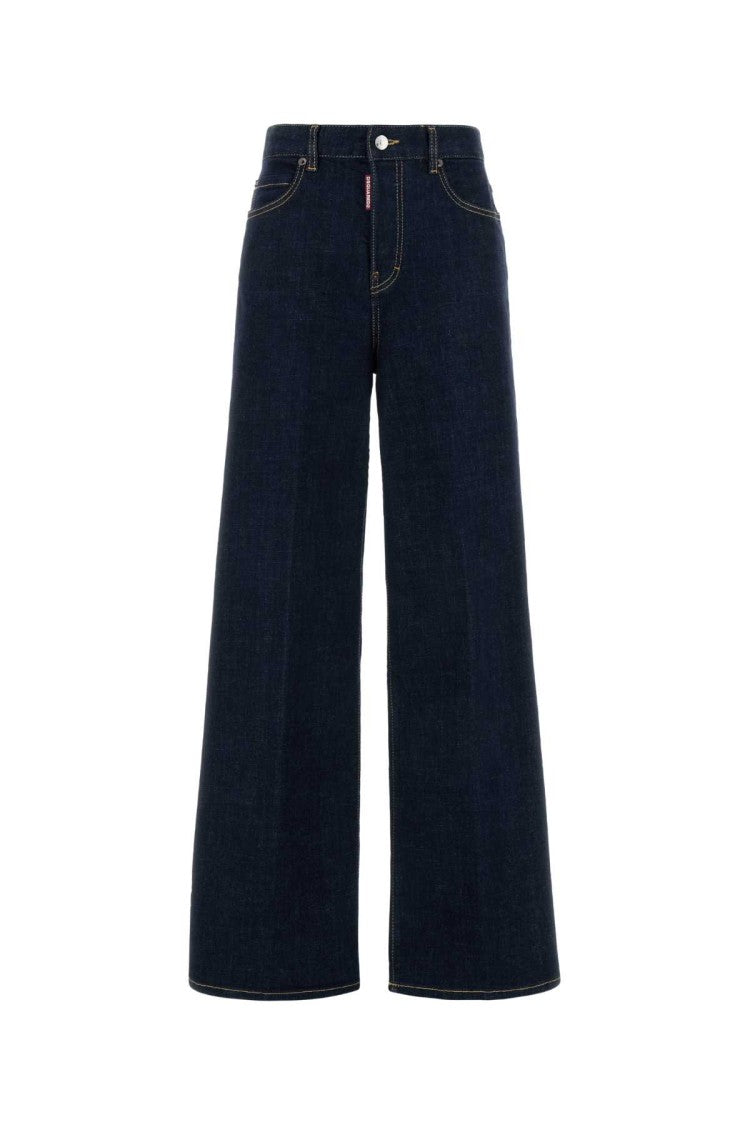 Dsquared2 Stretch Denim Traveller Wide-Leg Jeans