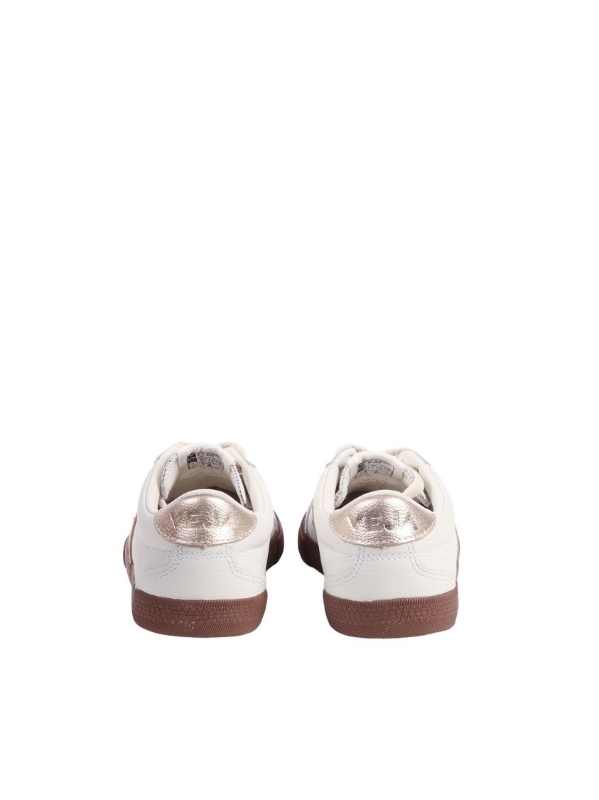 Veja White Platine Metallic Accent Sneakers