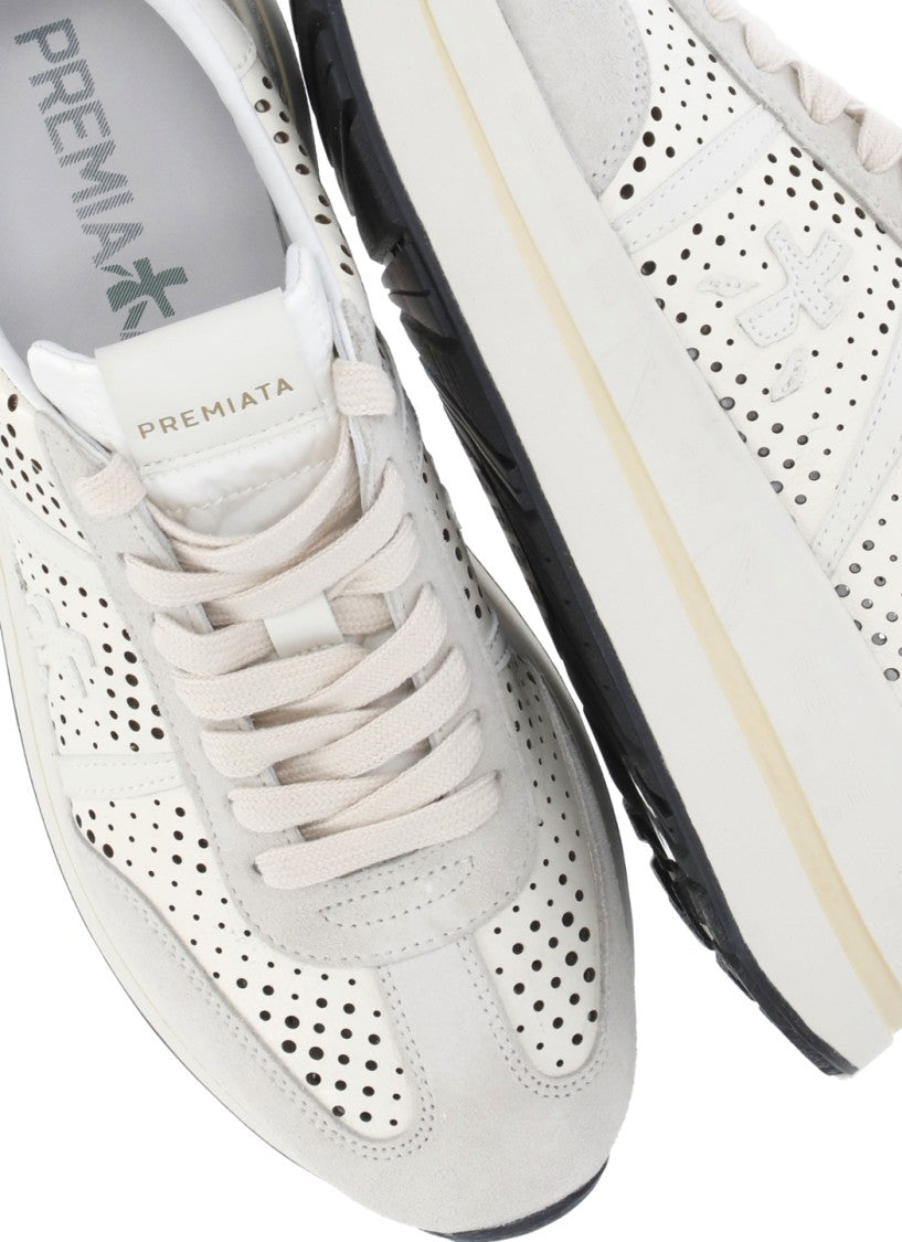 Premiata Ivory Bethcoin 8171 Perforated Sneakers