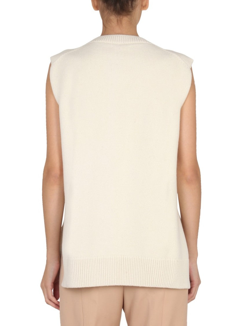 Jil Sander Relaxed Fit Crew-Neck Wool Vest