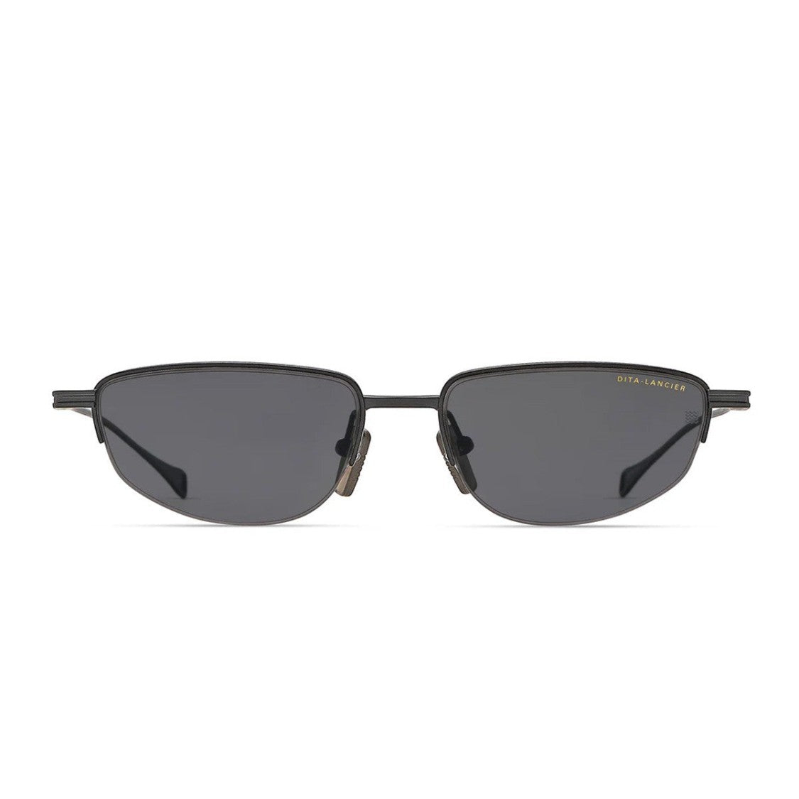 Dita Lancier Matte Black Lsa 131 Titanium Oval Sunglasses