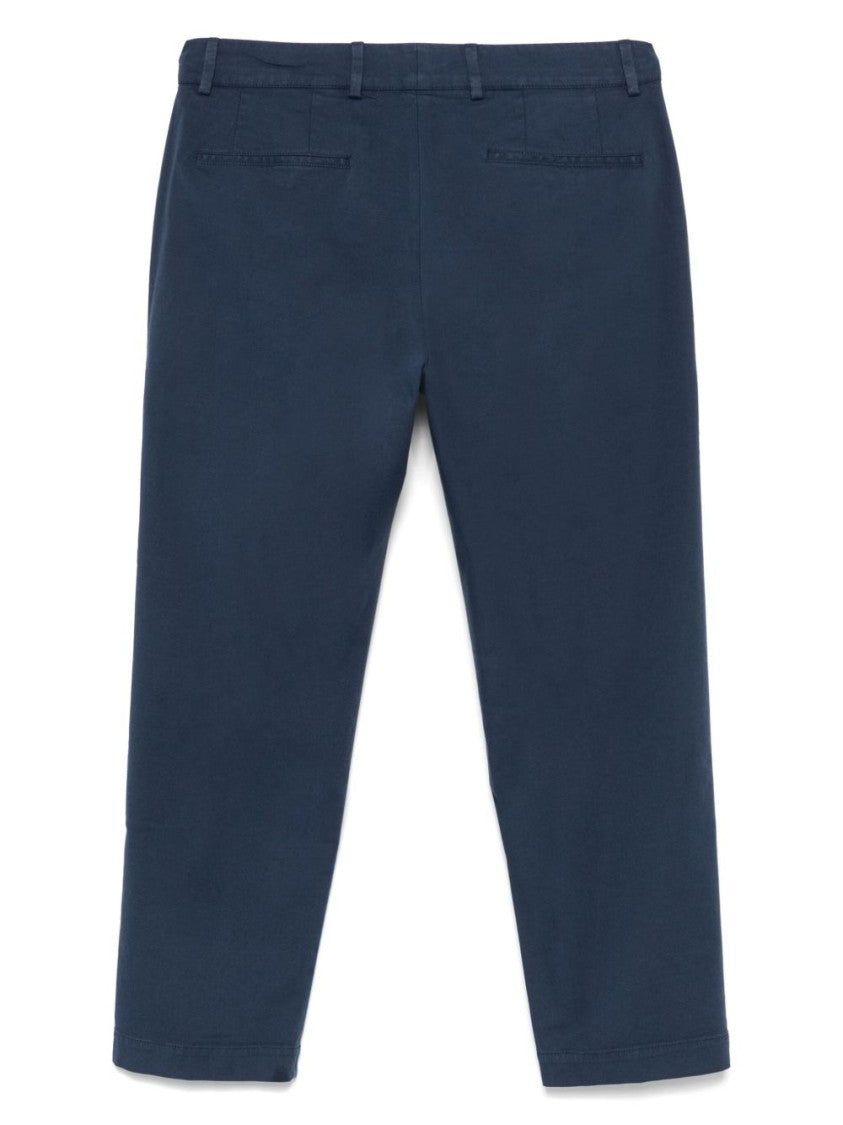 Pt Torino Tailored Blue Trousers With Mid-Rise Waist
