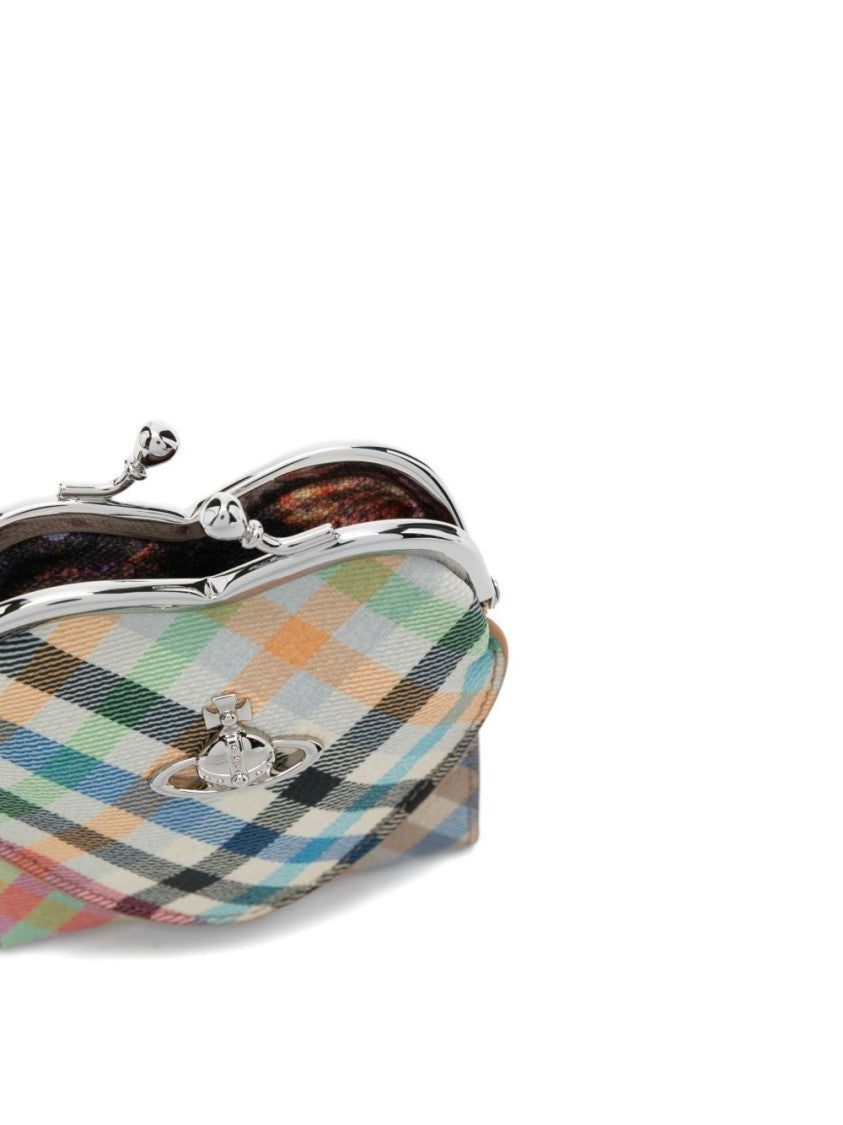 Vivienne Westwood Multicolour Check Heart Clasp Wallet