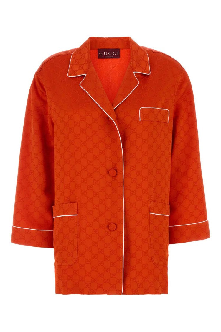 Gucci Orange Satin Shirt
