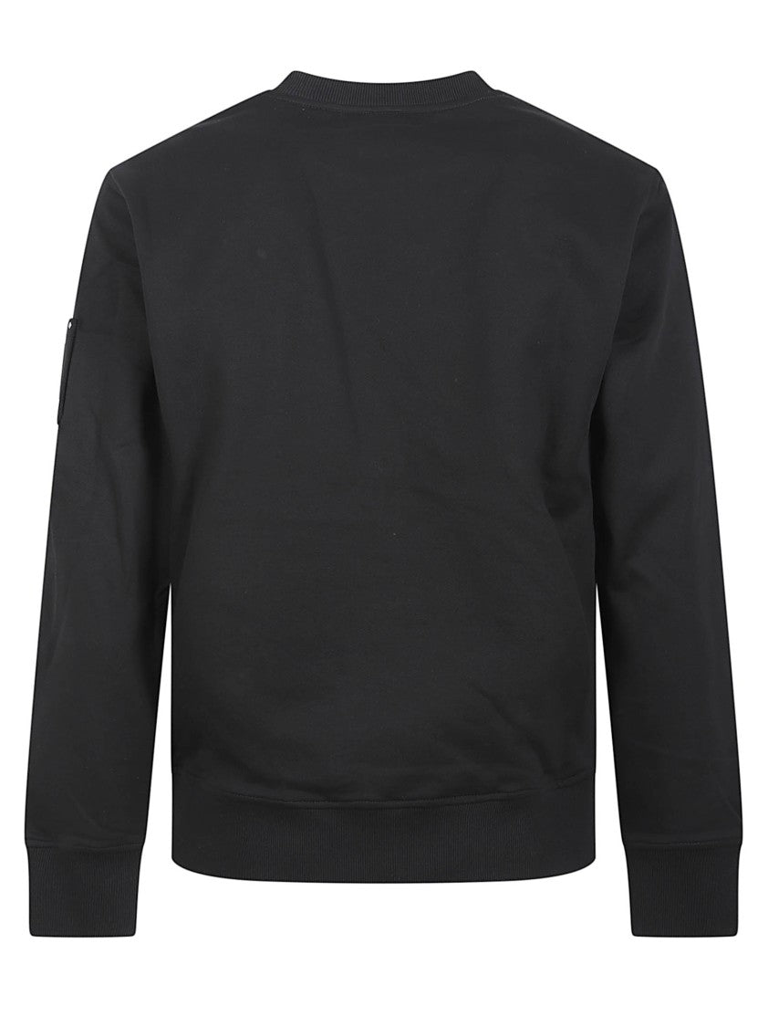 Moose Knuckles Minimalist Black Cotton Sweater With Ribbed Detailing