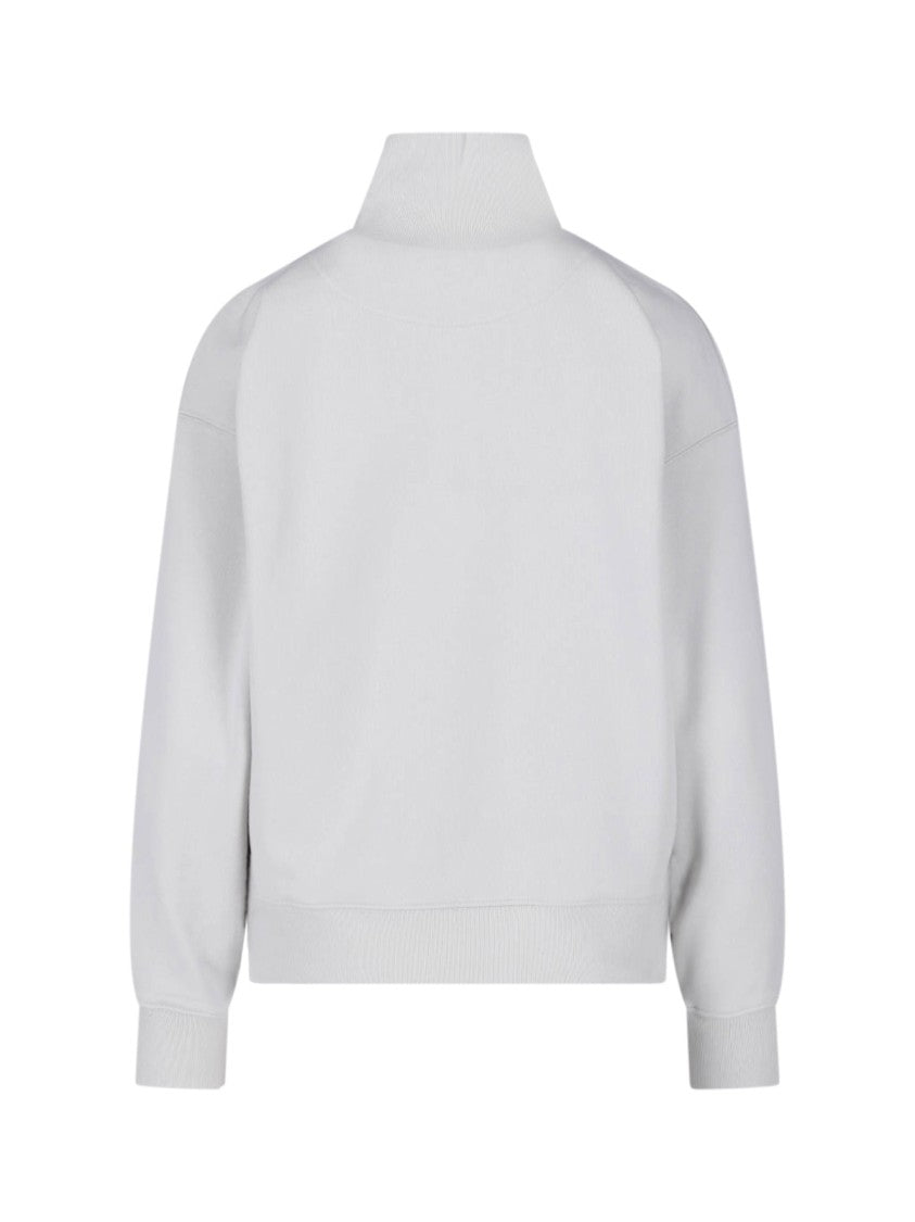 Maison Kitsuné Fox Cropped High Collar Zip Organic Cotton Sweatshirt