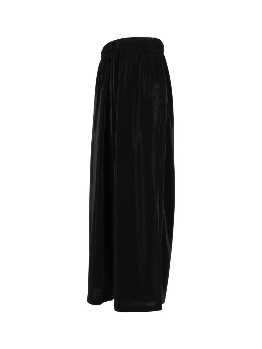 Diesel Cropped Glossy Elastic-Waist Wide-Leg Pants