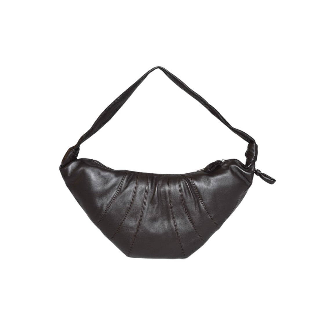 Lemaire Crescent-Shaped Smooth Leather Bag With Pleated Detailing