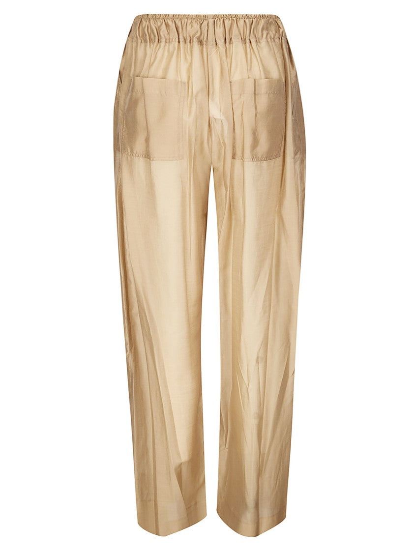 The Latest Beige Dora Lightweight Muslin Wide-Leg Trousers