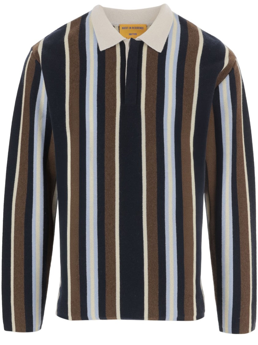 Guest In Residence Multicolored Striped Cashmere Polo Shirt