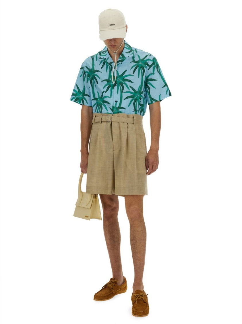 Jacquemus Short-Sleeved Shirt With Tropical Palm Tree Print