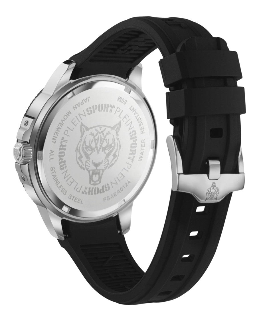 Plein Sport City Rush Silicone Watch With Silver Enamel Dial