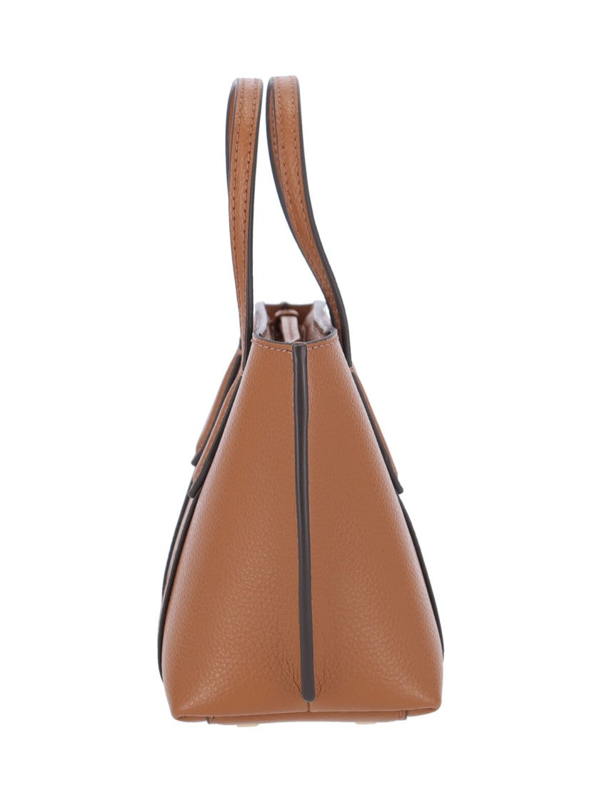 Tory Burch Structured Pebbled Handbag With Adjustable Strap
