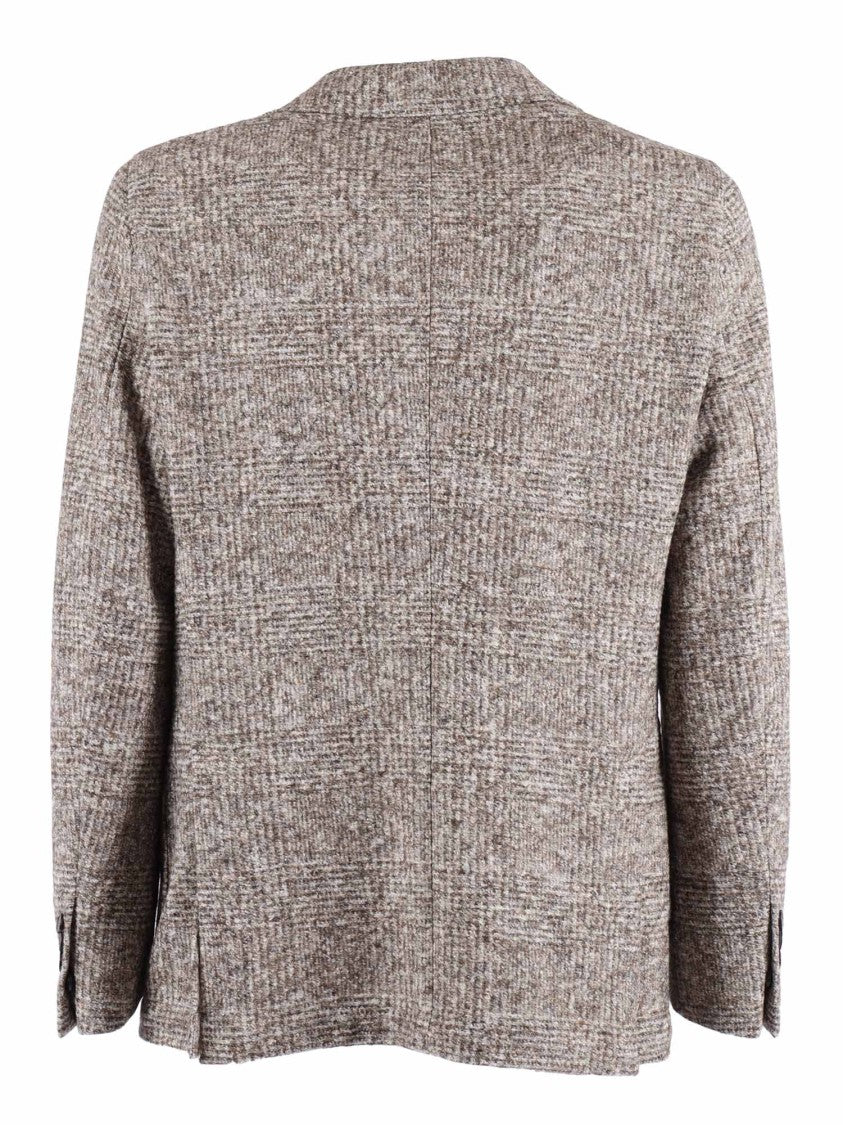 Breras Tailored Checkered Blazer With Notched Lapel