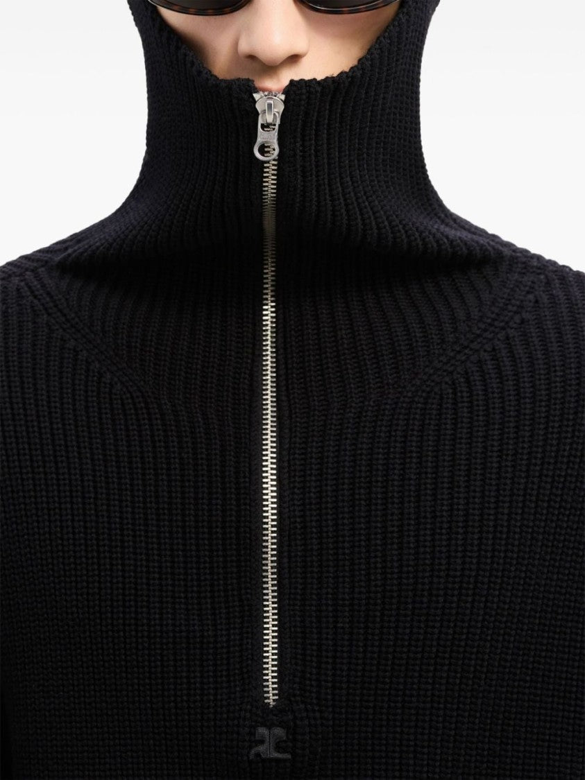 Courrèges Fine Ribbed Knit Sweater