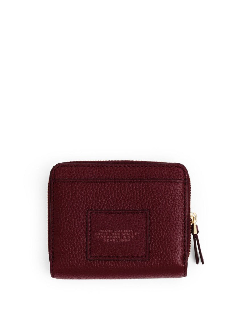 Marc Jacobs Compact Burgundy Wallet With Embossed Branding