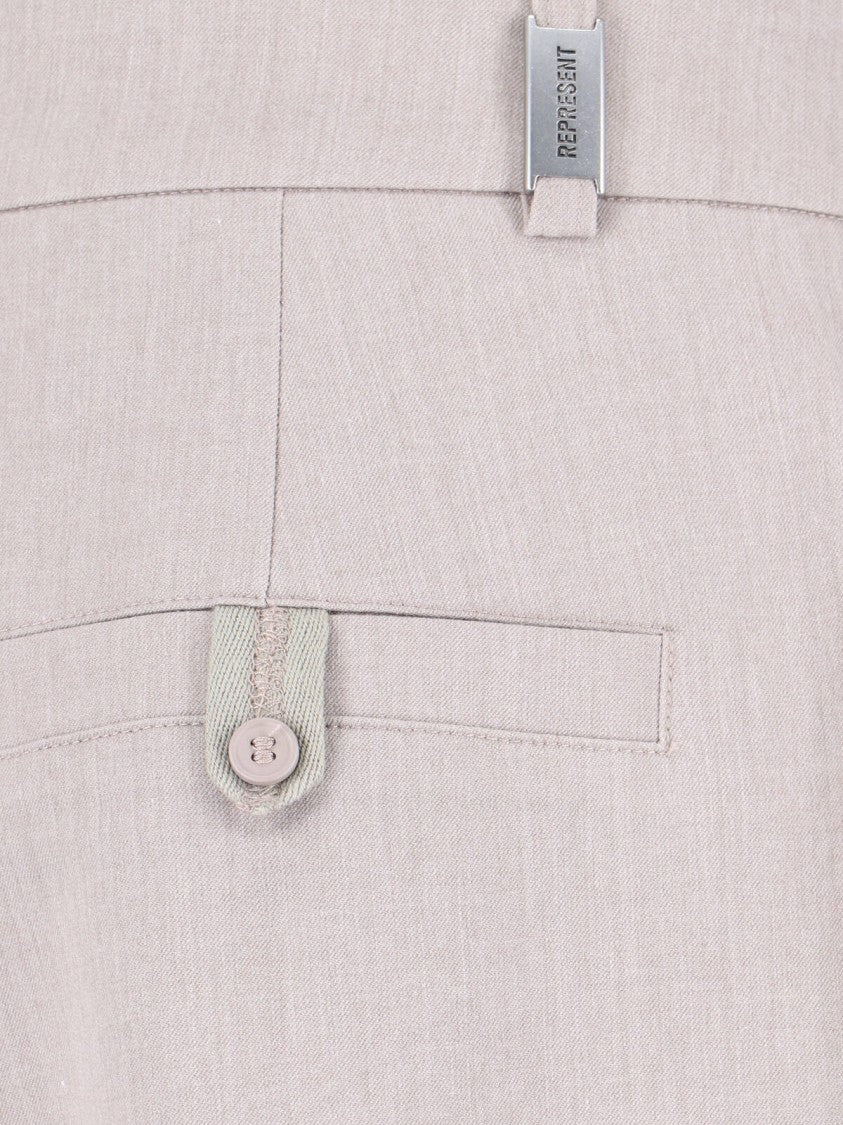 Represent Beige Tailored Pants With Medium Waist