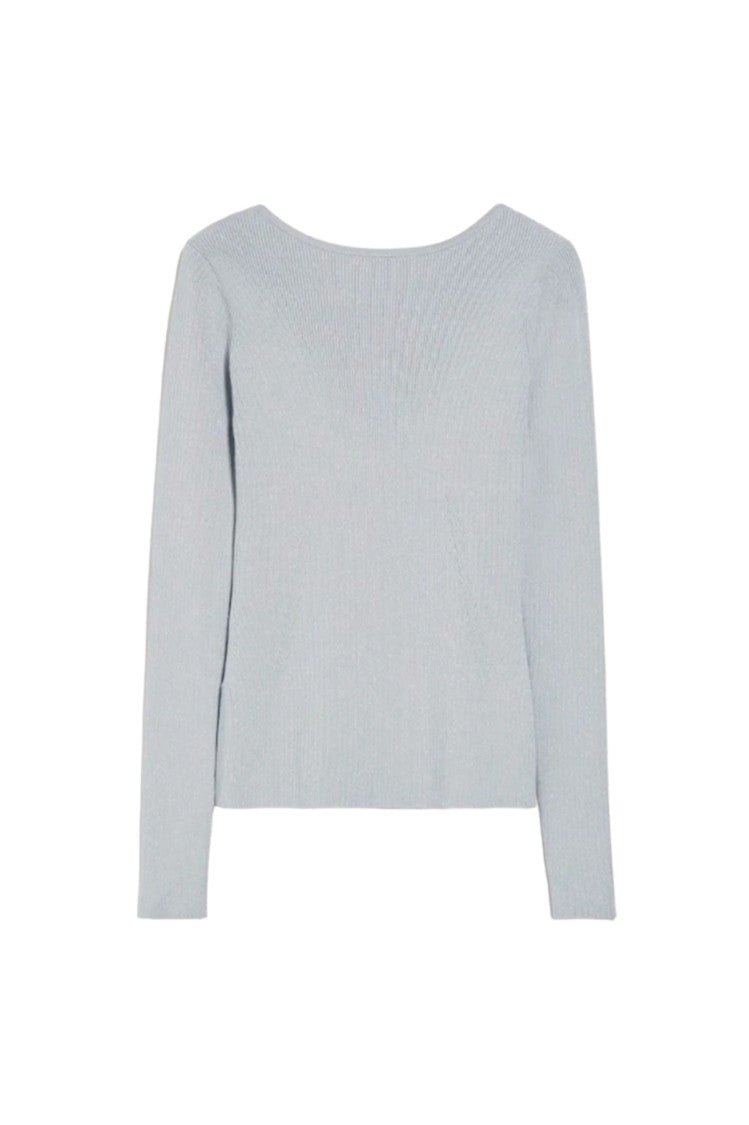 Max Mara Ribbed Knit Top With Boat Neckline