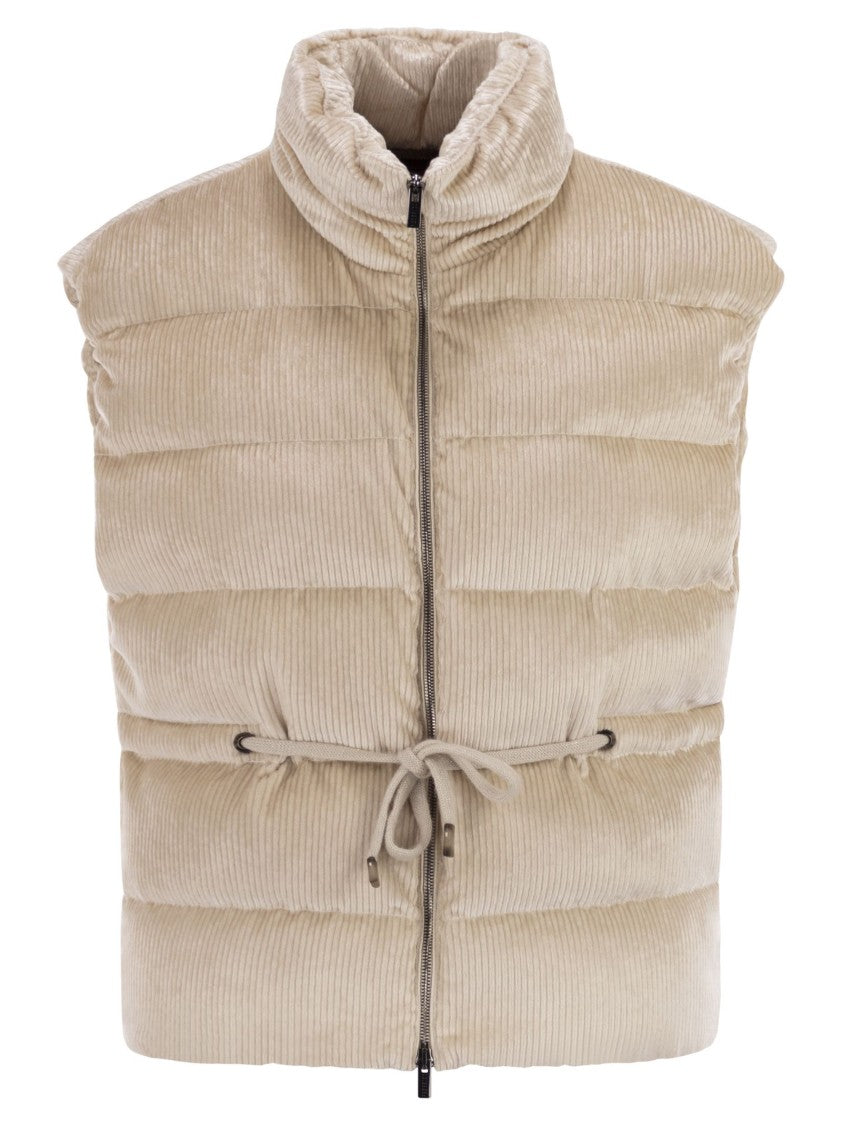 Peserico Down And Viscose Velvet Waistcoat