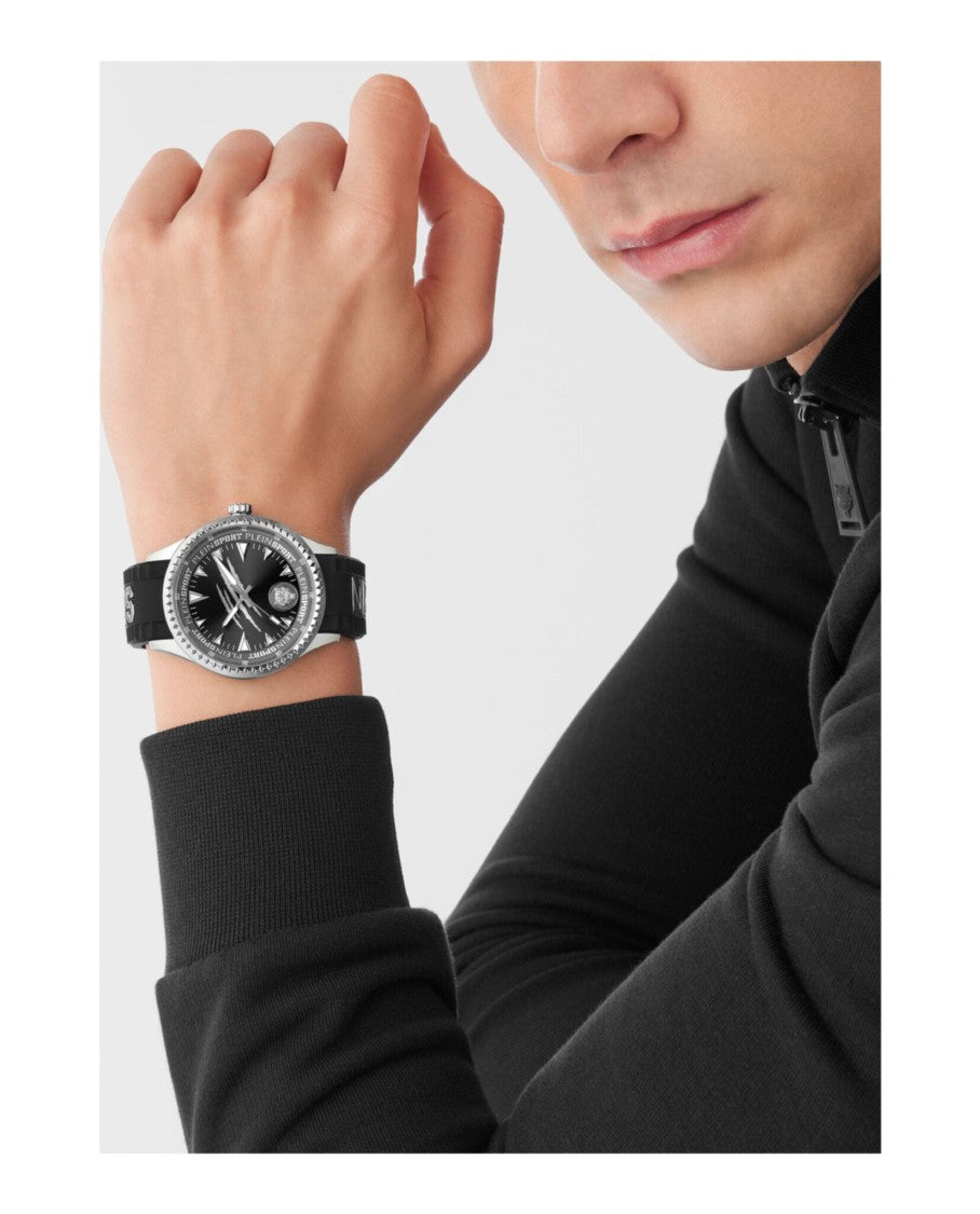 Plein Sport Lineman Silicone Watch With 45Mm Stainless Steel Case