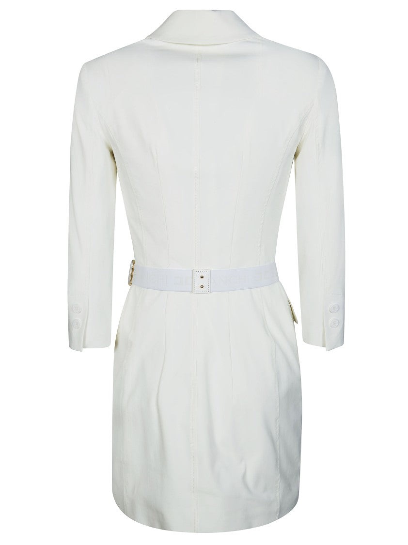 Elisabetta Franchi Double Breasted Logo Buckle Mini Dress
