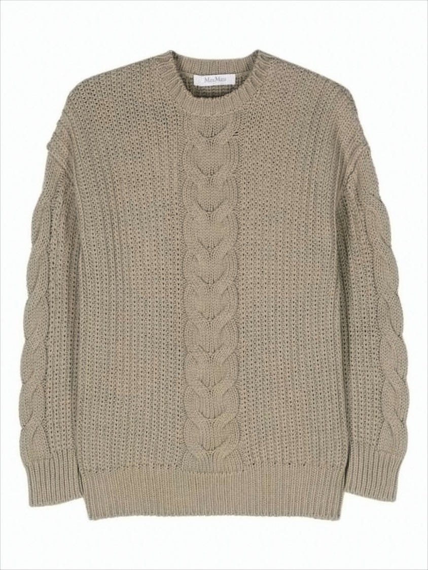 Max Mara Chunky Cable Knit Sweater With Ribbed Details