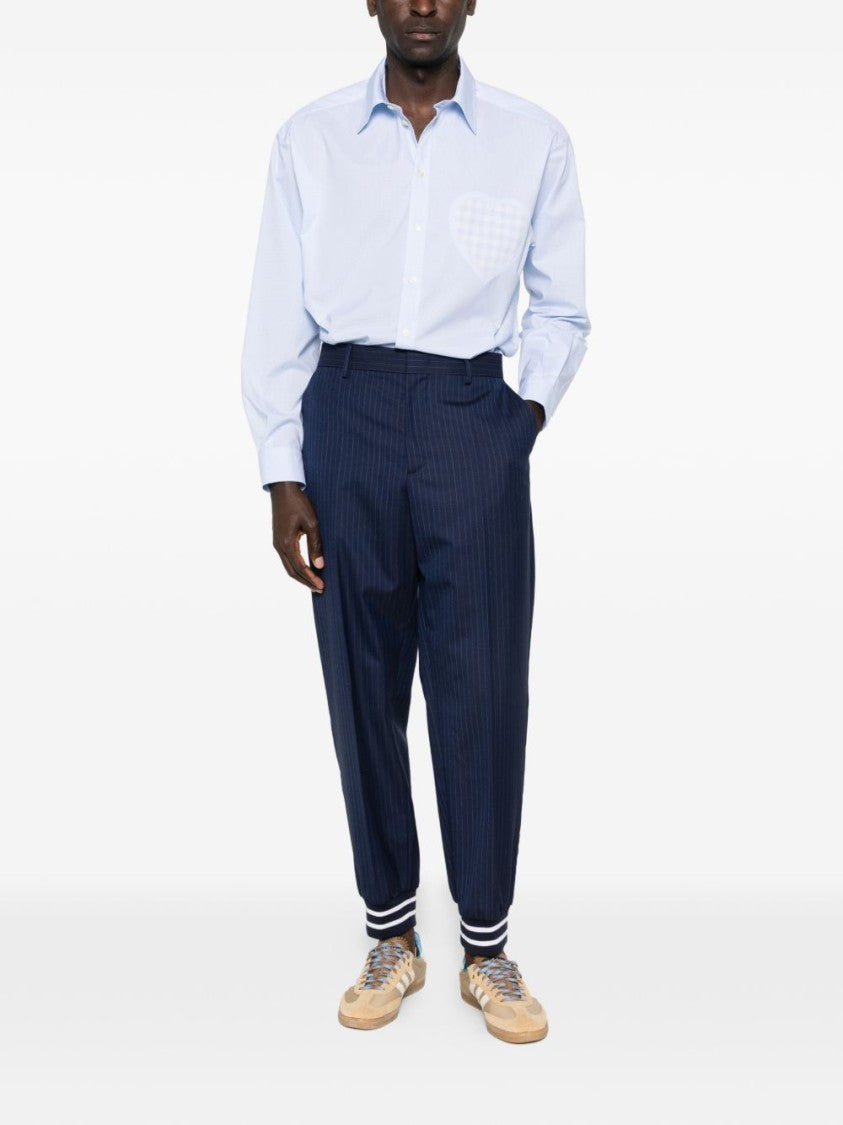 Moschino Red Silk And Nylon Tailored Trousers