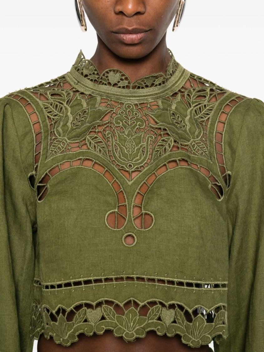 Farm Rio Green Majestic Garden Linen Shirt
