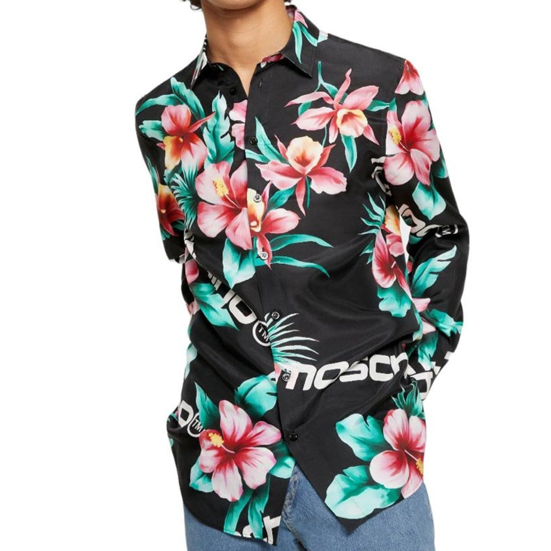 Moschino Silk Printed Shirt With Unique Floral Design