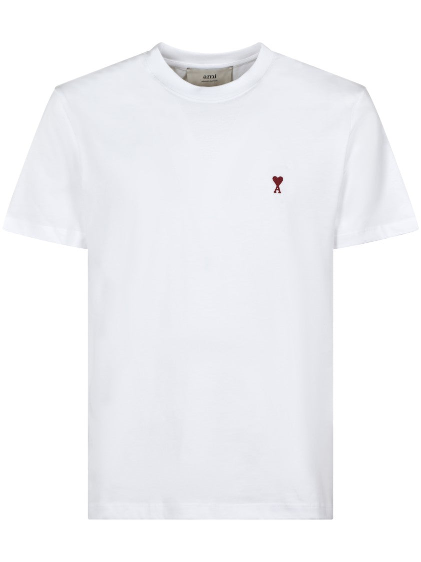 Ami Paris Quota Red Ami De Coeur White Cotton T-Shirt