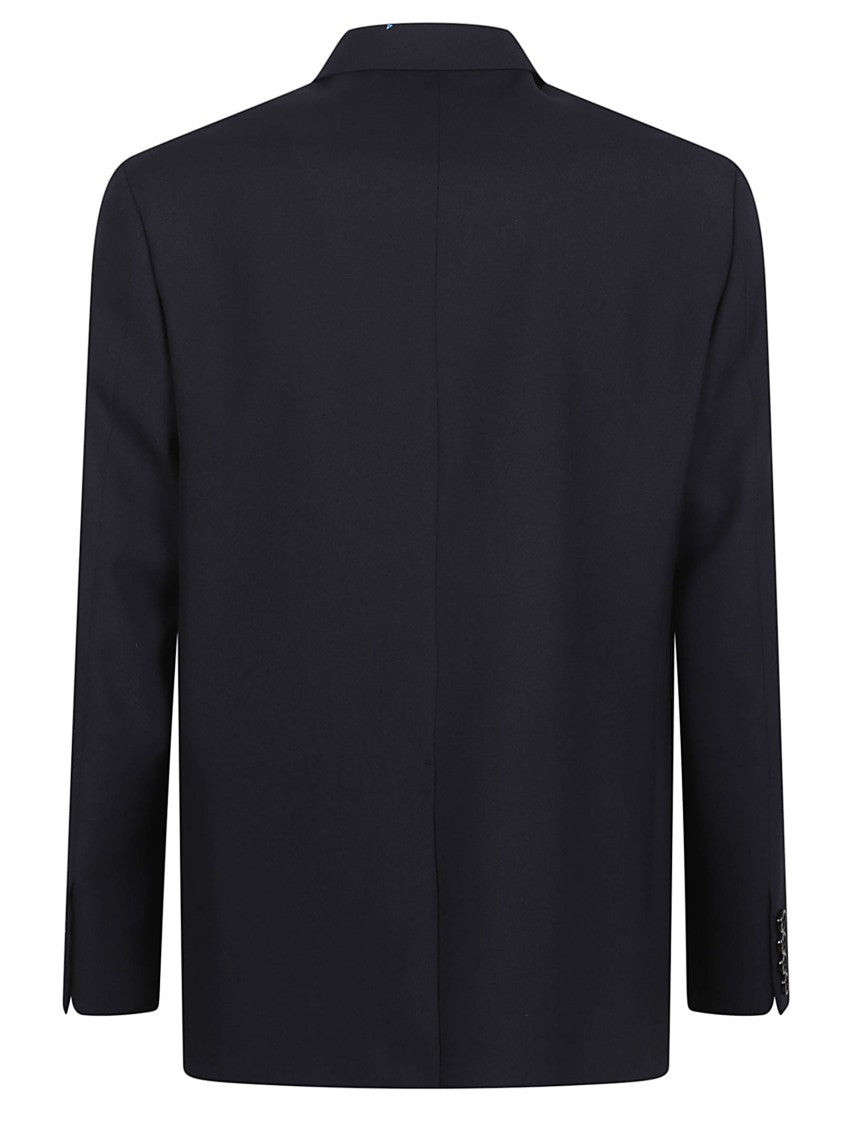 Valentino Garavani Double-Breasted Dark Blue Virgin Wool Blazer