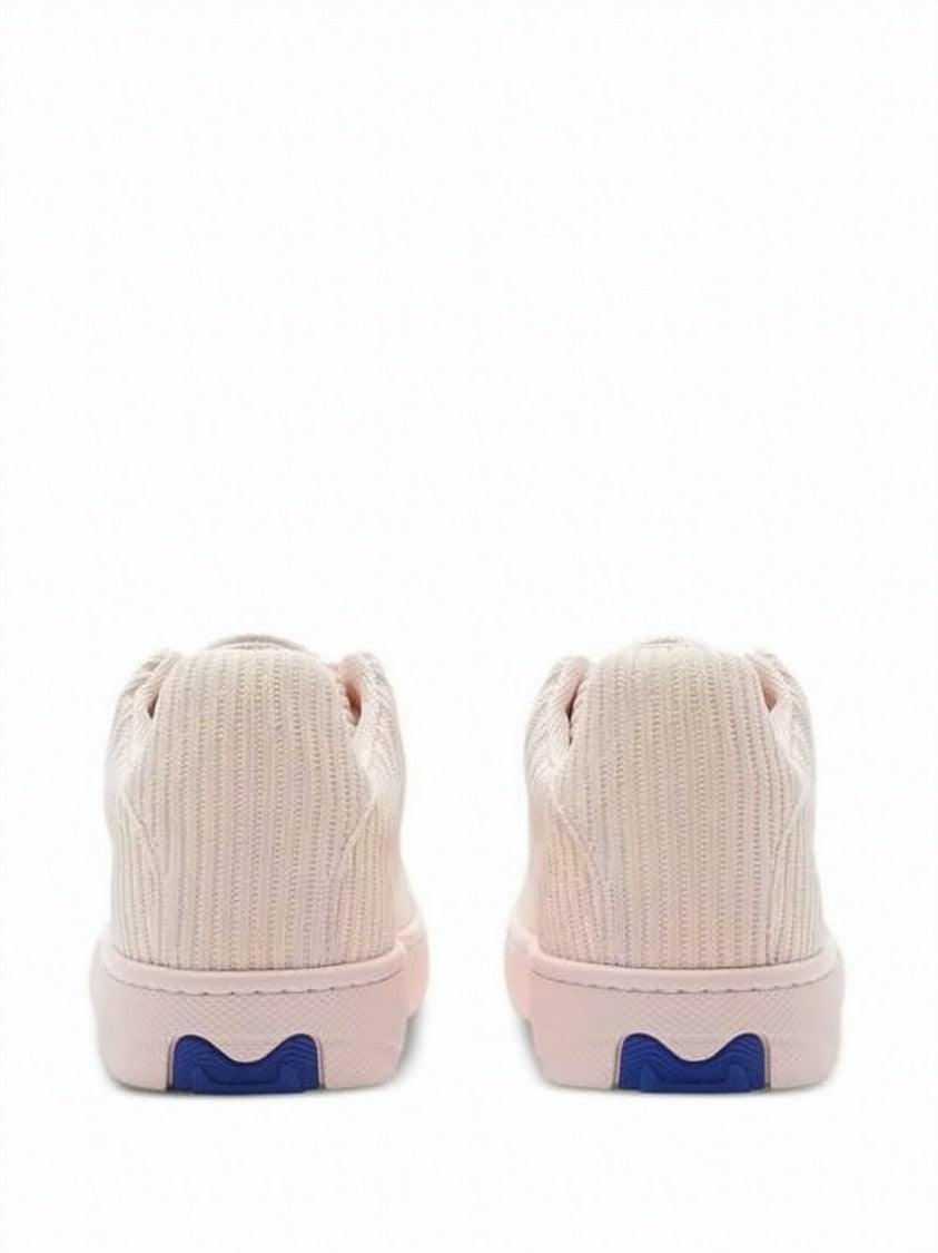 Burberry Low-Top Ribbed Texture Sneakers With Contrasting Detail