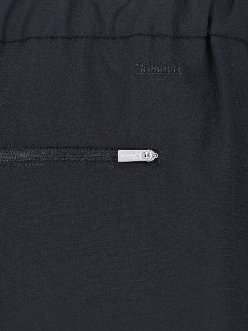 Laminar Black Wide-Leg Wool Blend Laminar Trousers