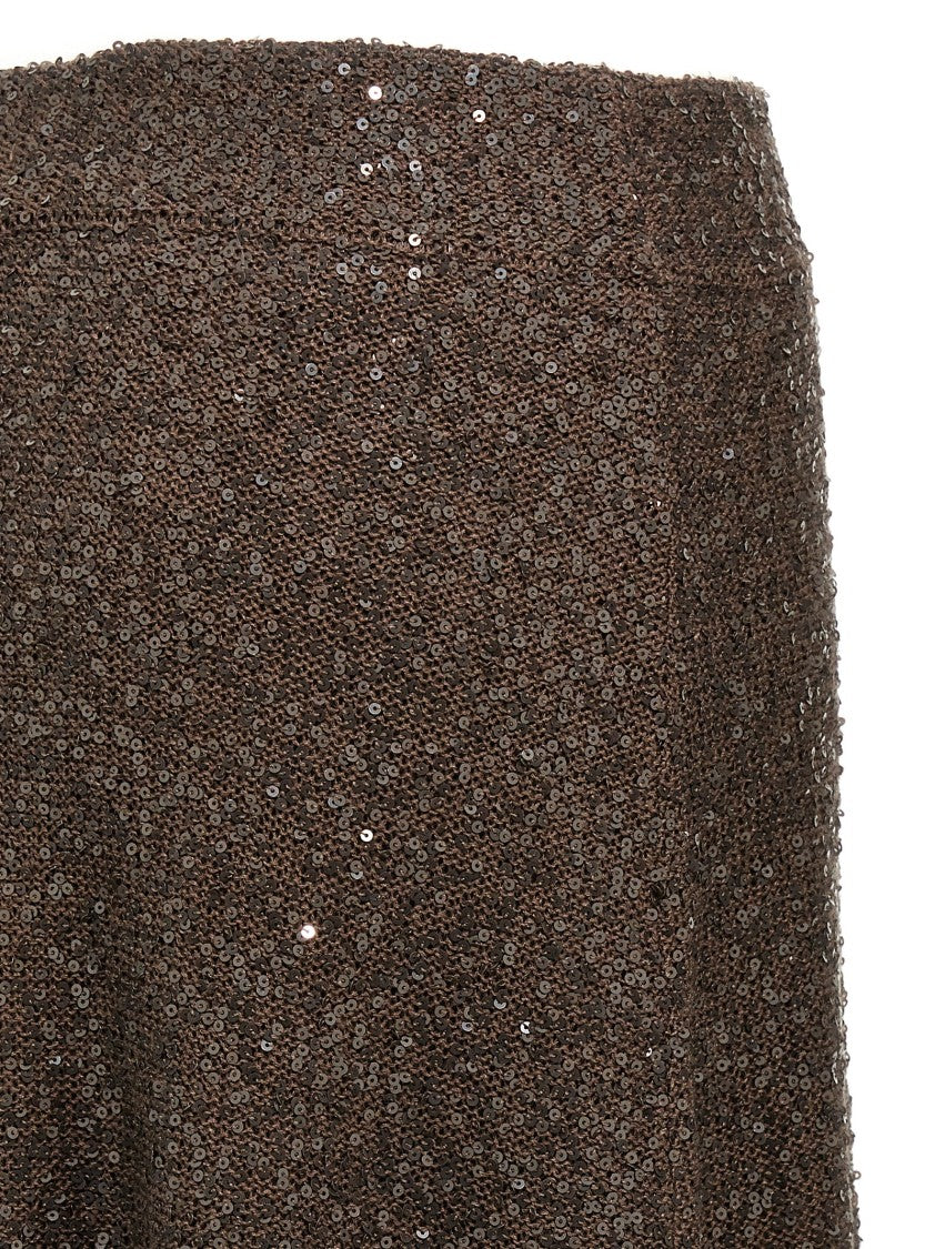 Brunello Cucinelli Texture Dazzling Midi Skirt With Sequined Finish