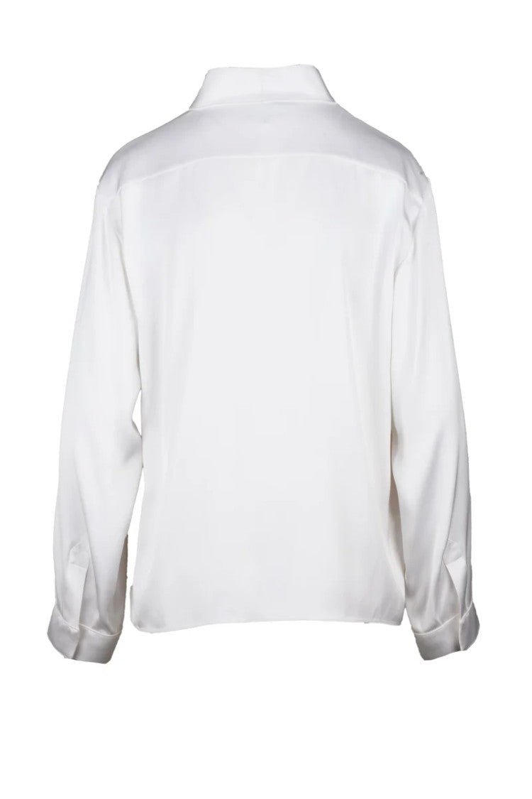 Giorgio Armani Silk Satin Shirt - White