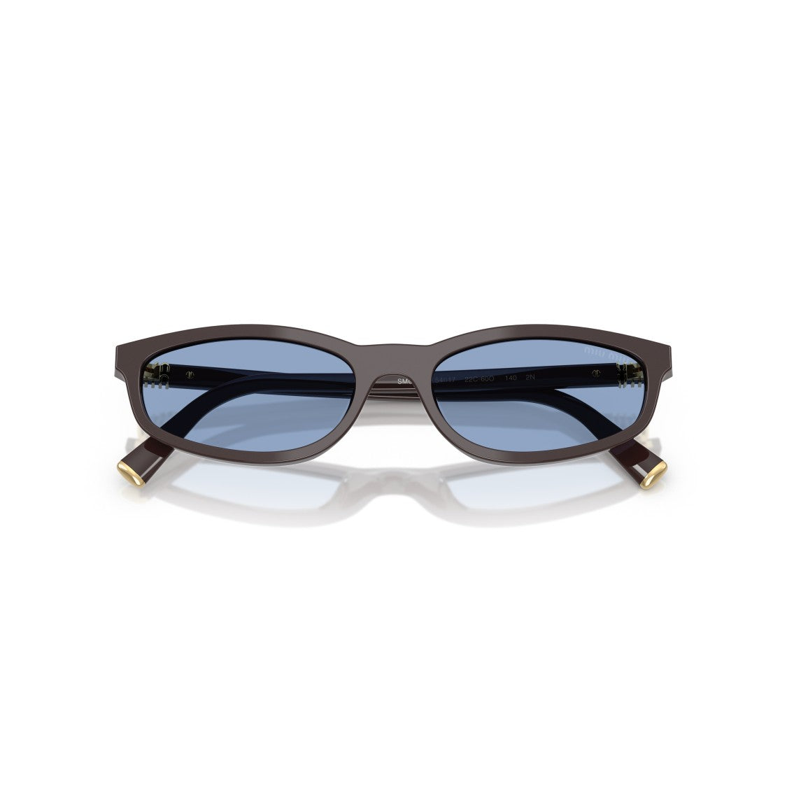 Miu Miu 0Mu A06s Rectangular Acetate Sunglasses With Gold Accents